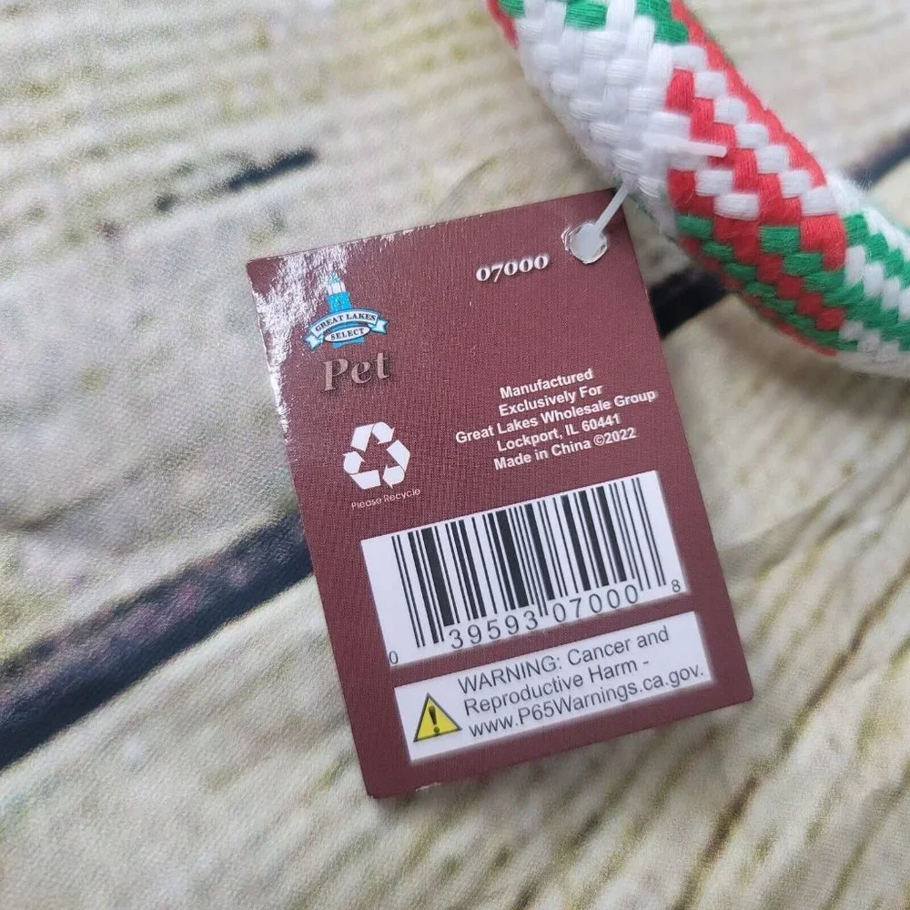 Large Dog Infinity Rope White Green Red JMK 07000